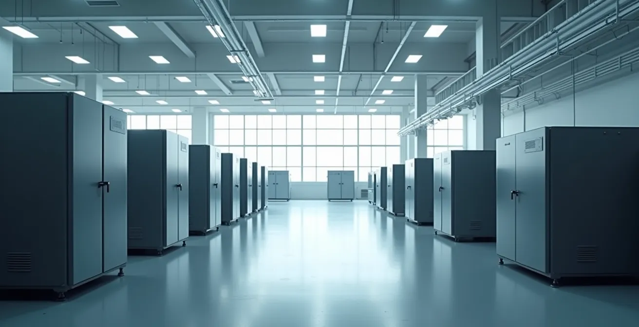 Vista panoramica di un moderno laboratorio di produzione PCB